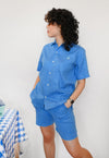"Tutti-Frutti" Linen Shorts - Blueberry