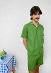 "Tutti-Frutti" Linen Shorts - Plantain Green