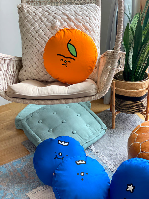 "Fresh Fruit" ORANGE throw pillow