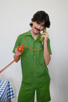 "Tutti-Frutti" Linen Shirt - Plantain Green