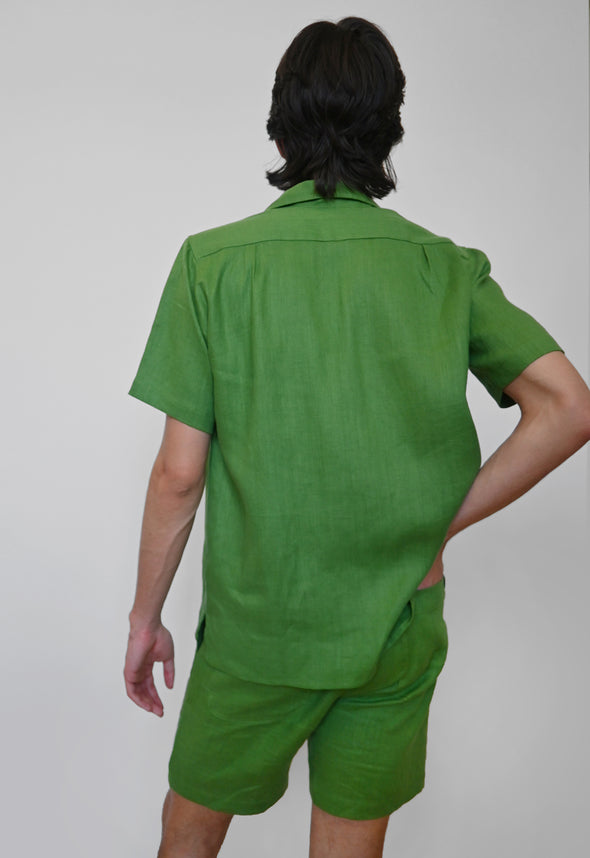"Tutti-Frutti" Linen Shirt - Plantain Green