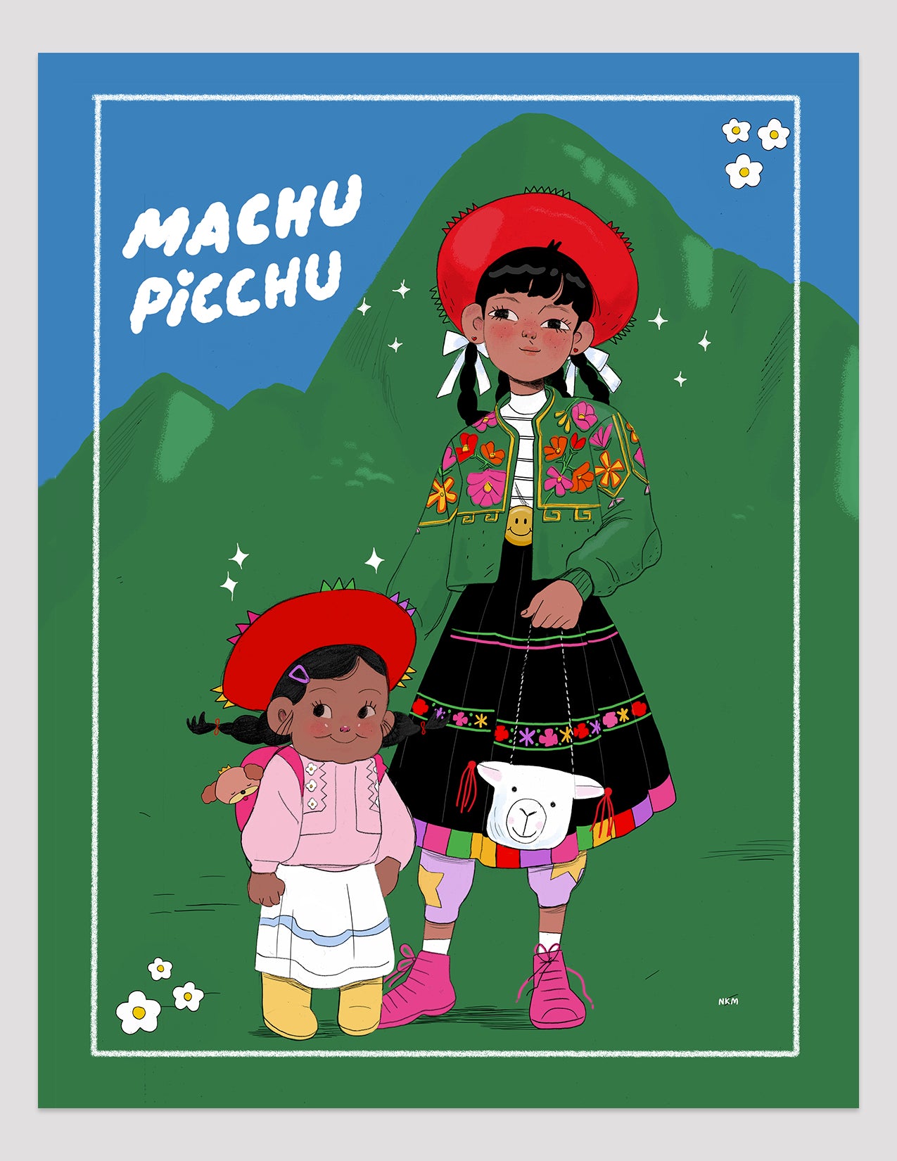 "Machu Picchu" Art Print. Illustration by Natali Koromoto.